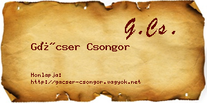 Gácser Csongor névjegykártya